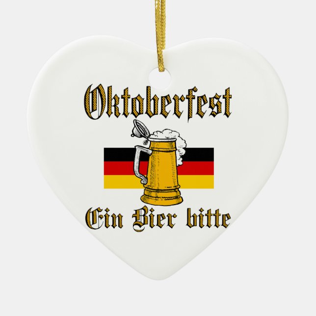Ornamento De Cerâmica Oktoberfest Gear (Frente)