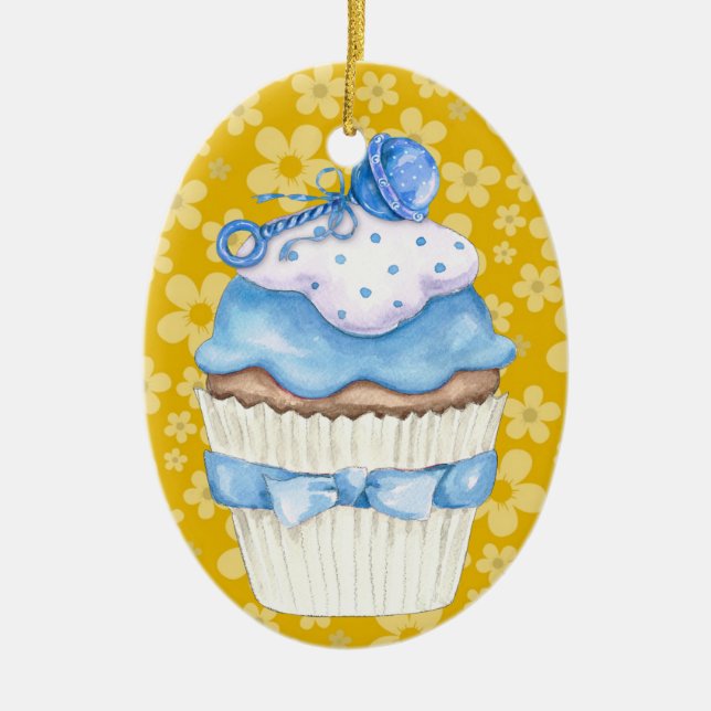 Ornamento De Cerâmica Olá, Cupcake! (Frente)