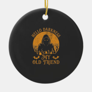 Ornamento De Cerâmica Olá Escuridão Velho Amigo Ceifador Lua Laranja Túm