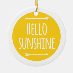 Ornamento De Cerâmica olá! luz do sol