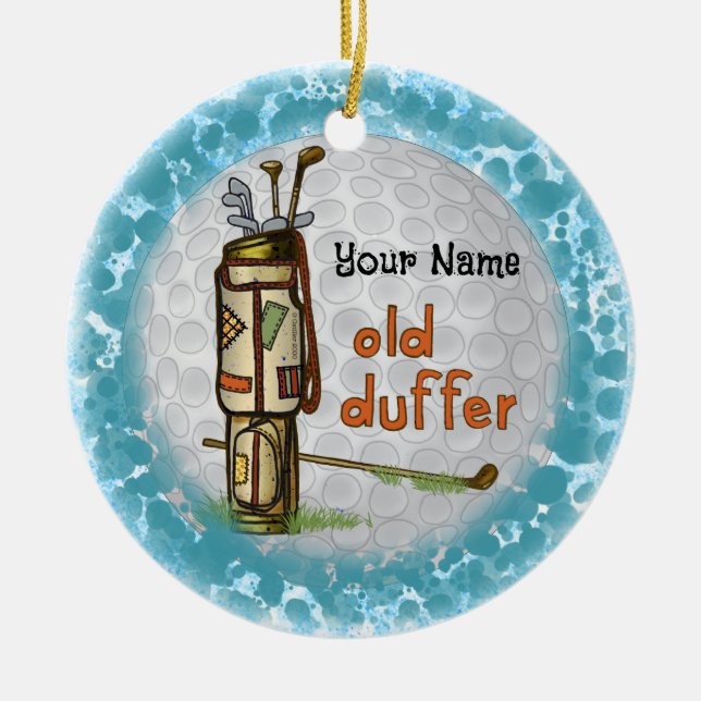 Ornamento De Cerâmica Old Duffer Golfe  (Frente)