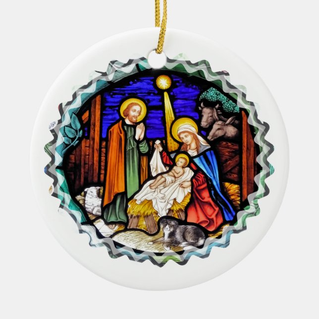 ORNAMENTO DE CERÂMICA OLD ENGLAND NATIVITY WINDOW (Frente)