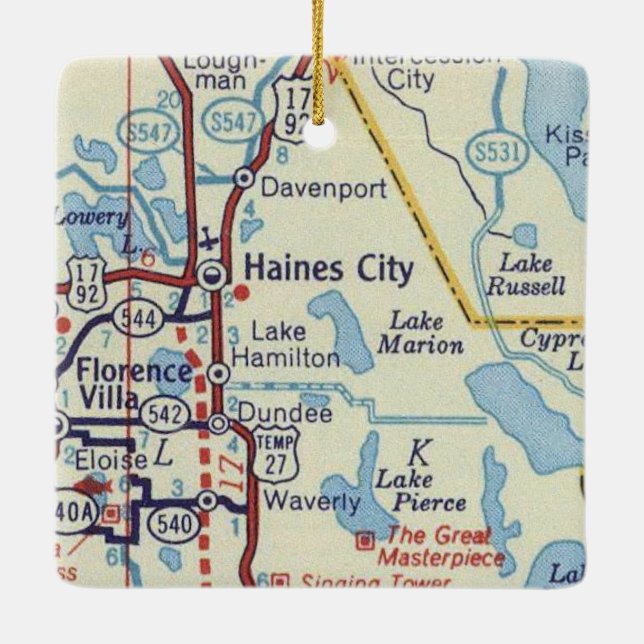 Ornamento De Cerâmica Old Haines City Florida (Verso)