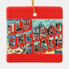 Ornamento De Cerâmica Old Orchard Beach Maine Greetings