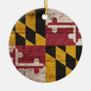 Ornamento De Cerâmica Old Wooden Maryland Flag