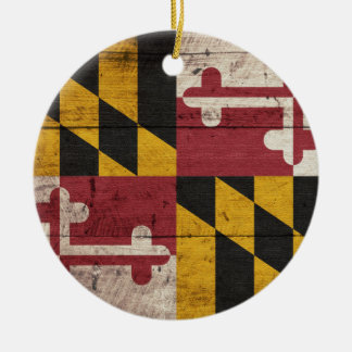 Ornamento De Cerâmica Old Wooden Maryland Flag