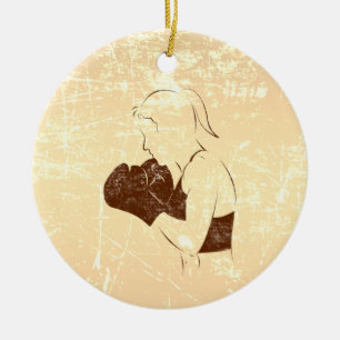 Ornamento De Cerâmica Olhar desapontado para mulheres boxer