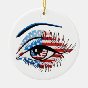 Ornamento De Cerâmica Olho de bandeira americano, Clipe de Sublimação Pa
