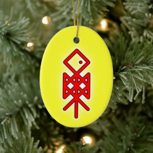 Ornamento De Cerâmica Olho de Odin Viking Bindrune Yule Cerâmica Ornamen