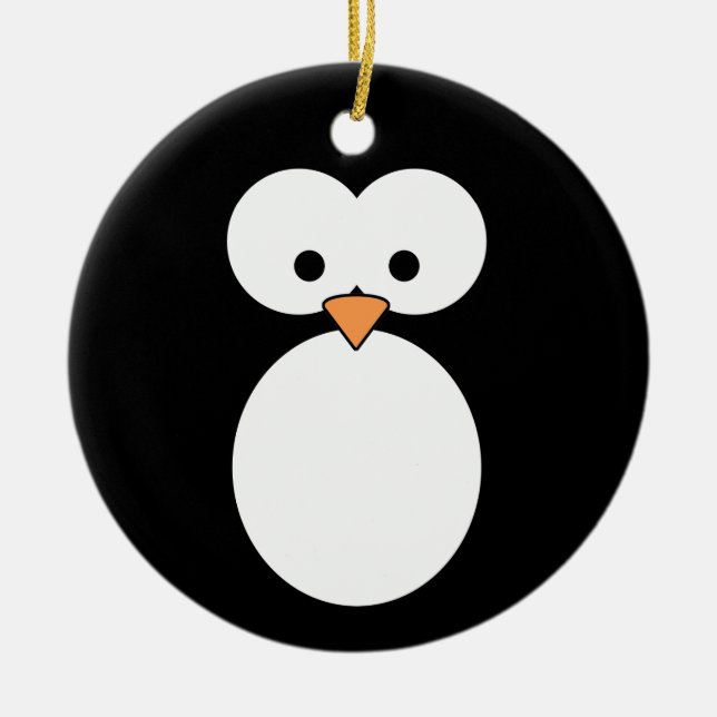 Ornamento De Cerâmica Olhos do pinguim (Frente)