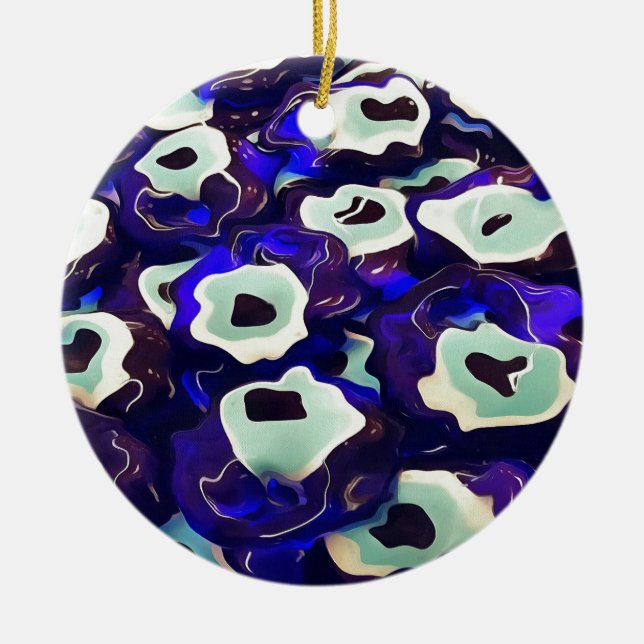 Ornamento De Cerâmica Olhos Turcos Boncuk Formaram Arte Bizarra Amuleta (Frente)