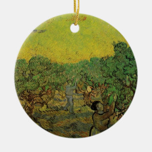 Ornamento De Cerâmica Oliveira com Figuras Colhendo, Vincent van Gogh