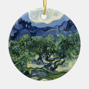 Ornamento De Cerâmica Oliveiras de Van Gogh - Arte Blue Mountain