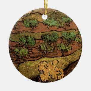 Ornamento De Cerâmica Oliveiras de Van Gogh Contra a Encosta de uma Coli