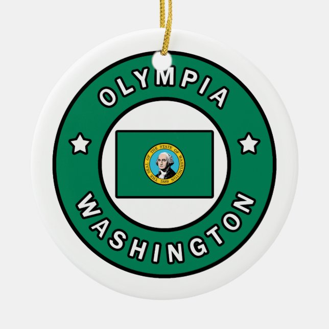 Ornamento De Cerâmica Olympia Washington (Frente)