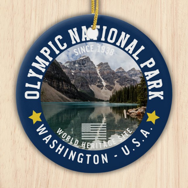 Ornamento De Cerâmica Olympic Naional Park Photo Forest Landscape (Criador carregado)