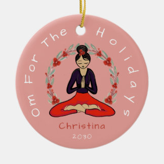 Ornamento De Cerâmica 'Om For The Holidays' Yogi Ornament