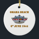 Ornamento De Cerâmica Omaha Beach 6th June 1944<br><div class="desc">Omaha Beach 6th June 1944,  Normandy landings</div>