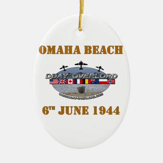 Ornamento De Cerâmica Omaha Beach 6th June 1944 (Frente)
