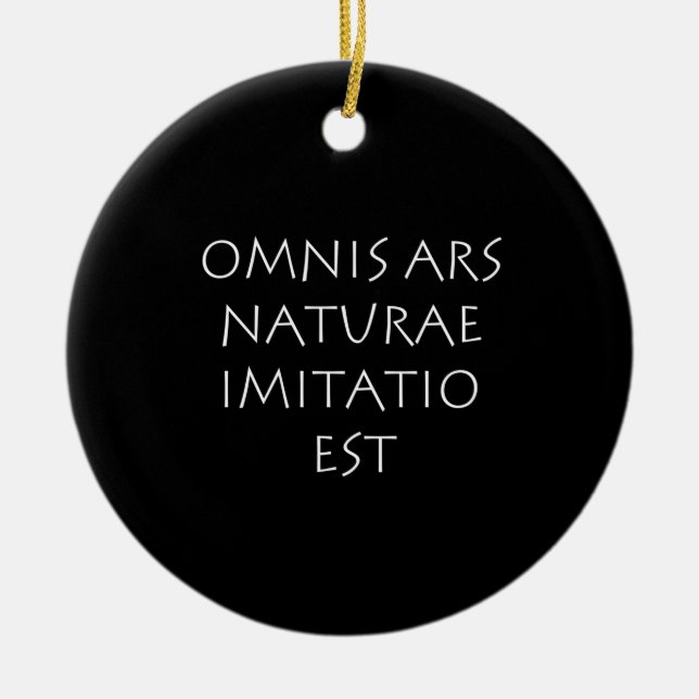 Ornamento De Cerâmica Omnis ars naturae imitatio est (Frente)