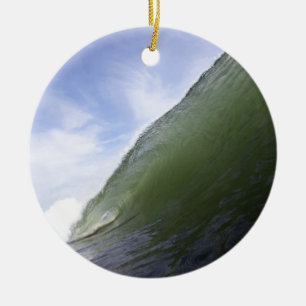 Ornamento De Cerâmica Onda de surf do oceano verde