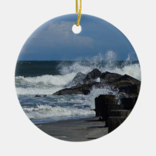 Ornamento De Cerâmica Ondas De Acidente Na Folia