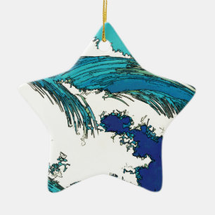 Ornamento De Cerâmica Ondas oceânicas PixDezines konen uehara, 上 原