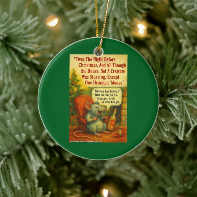 Ornamento De Cerâmica One Drunken' Mouse – Christmas Card Chaos (Árvore)