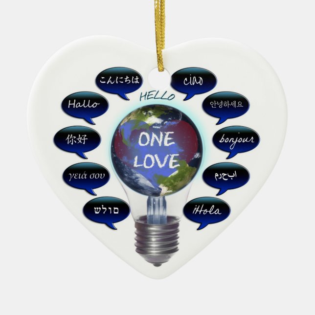 Ornamento De Cerâmica One Love Ornament (Frente)