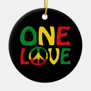 Ornamento De Cerâmica One Love, Reggae design