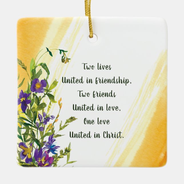 Ornamento De Cerâmica One love united in Christ Inspirational Quote (Frente)