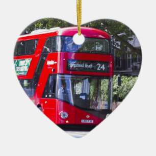 Ornamento De Cerâmica Ônibus novo do vermelho de Londres