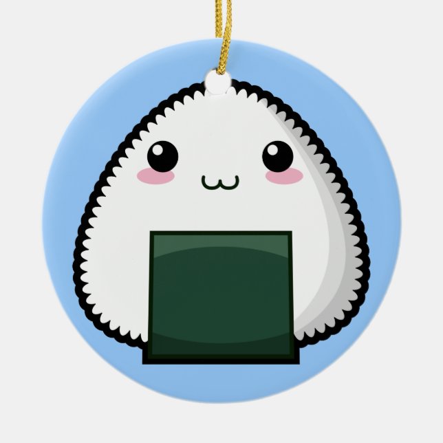 Ornamento De Cerâmica Onigiri Bashful (Frente)