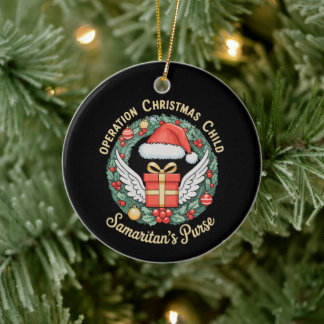 Ornamento De Cerâmica Operação Criança Natal Bolsa do Samaritano Natal