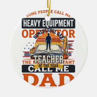 Ornamento De Cerâmica Operador de Equipamento Pesado Pai Camisa Vintage