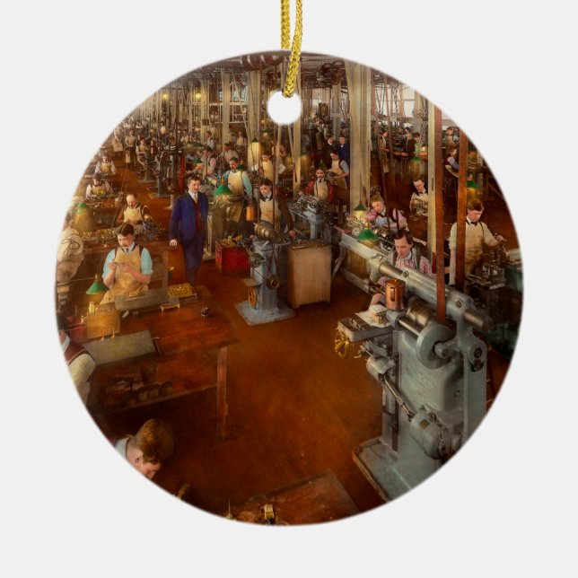 Ornamento De Cerâmica Operador - mãos no trabalho 1904 (Frente)