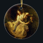 Ornamento De Cerâmica Ophelia<br><div class="desc">Imagem: 69052 Ophelia. Trautschold,  Carl F.W. (1815-77) (attr. a). Colecção privada,  © Bonhams da foto,  Londres,  Reino Unido.  Arte,  belas artes.</div>