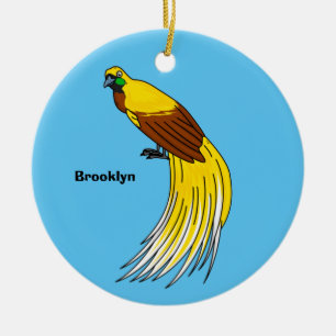 Ornamento De Cerâmica Ópice menor e bonita ilustração do paraíso