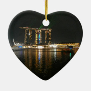 Ornamento De Cerâmica Opinião da noite de Singapore