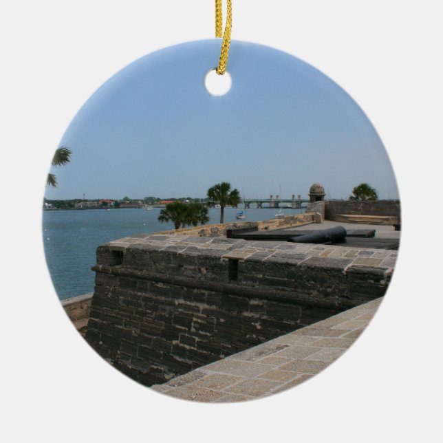 Ornamento De Cerâmica Opinião de St Augustine do forte para a ponte (Frente)