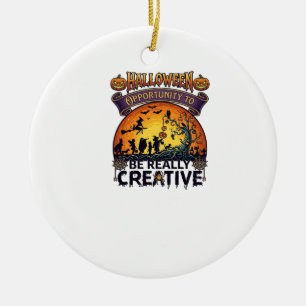 Ornamento De Cerâmica Oportunidade de Halloween Seja Realmente Criativa