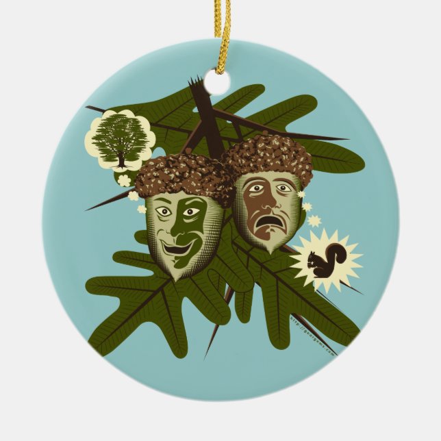 Ornamento De Cerâmica Optimista ou pessimista? (Frente)