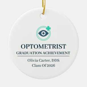 Ornamento De Cerâmica Optometrista Nome Personalizado Desde Ano