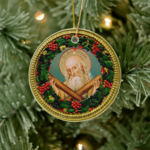 Ornamento De Cerâmica Oração da Novena de Natal de São André