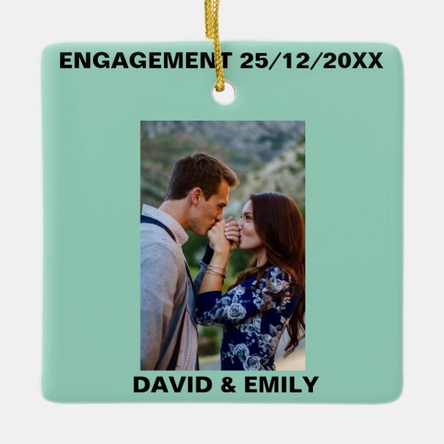 Ornamento De Cerâmica ORANAME DO noivado (Frente)