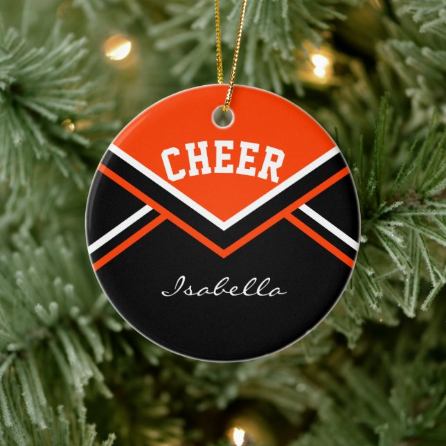 Ornamento De Cerâmica Orange Cheer 2 para um 📣 💖 (Árvore)