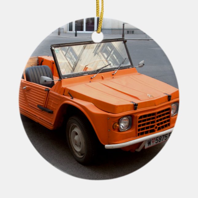 Ornamento De Cerâmica Orange Citroen Mehari (Frente)