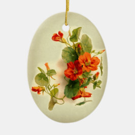 Ornamento De Cerâmica Orange Indian Cress