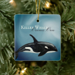 Ornamento De Cerâmica Orca Assassina de Natal Personalizada