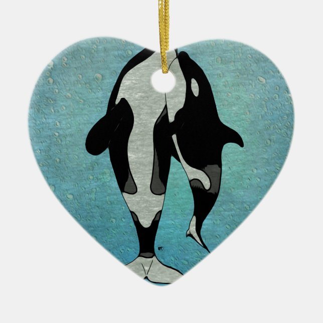 Ornamento De Cerâmica Orca Blue (Frente)